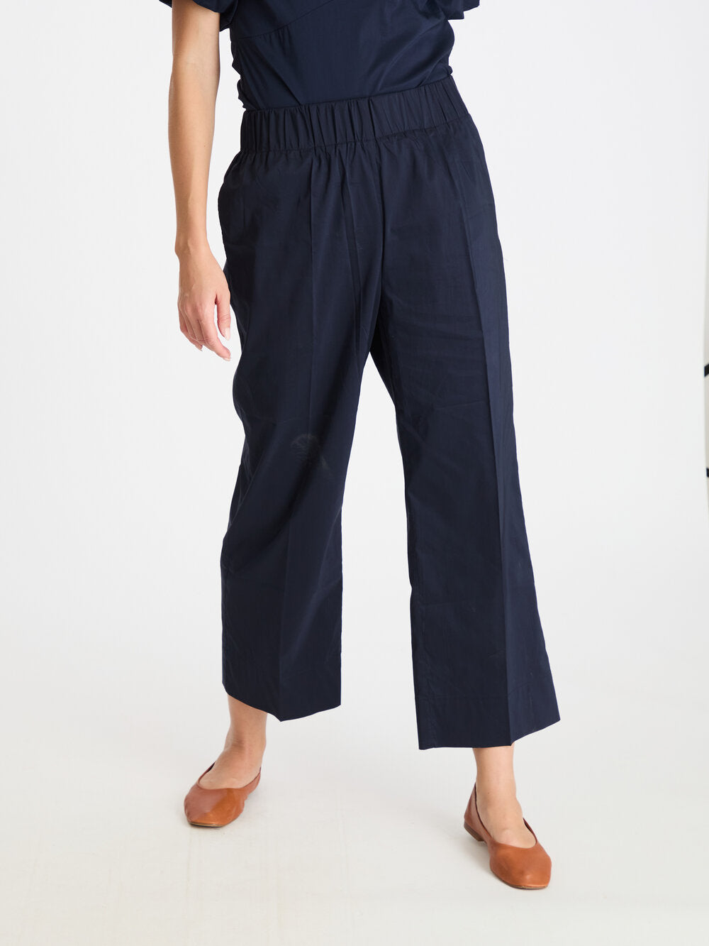 Yana Poplin bukser - Navy